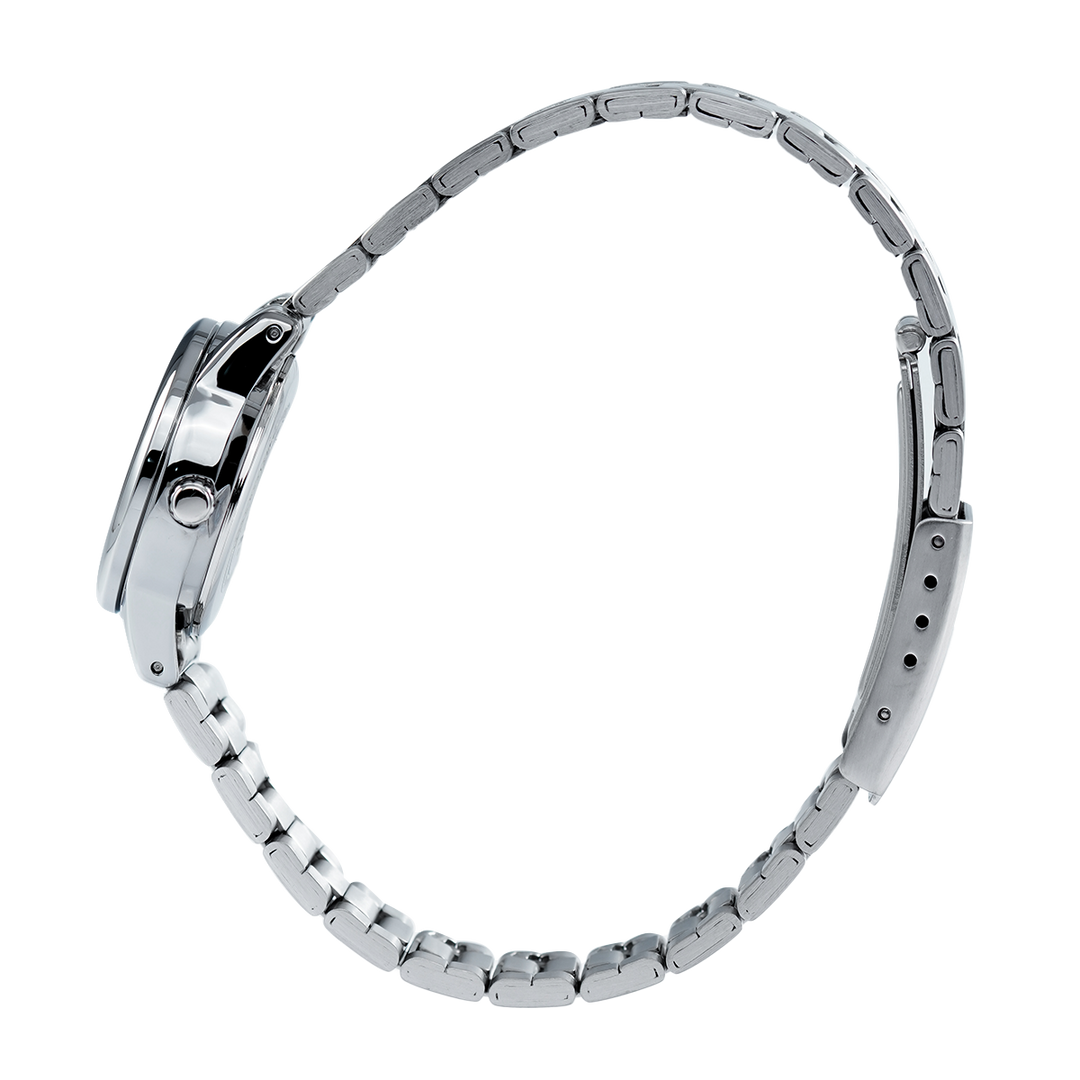 Jam Tangan Casio General LTP-V002D-1B3 Women Black Dial Stainless Steel Band