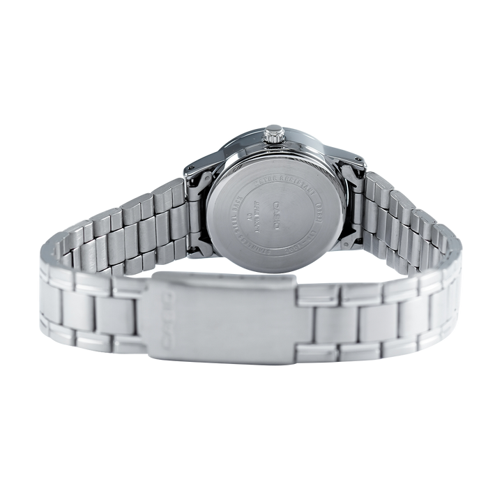 Jam Tangan Casio General LTP-V002D-1B3 Women Black Dial Stainless Steel Band