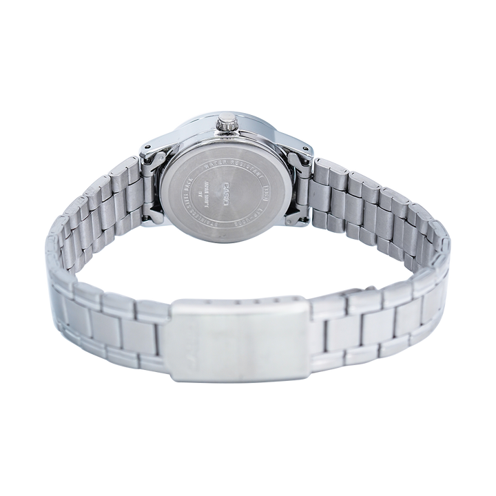 Jam Tangan Casio General LTP-V002D-1B Women Black Dial Stainless Steel Band