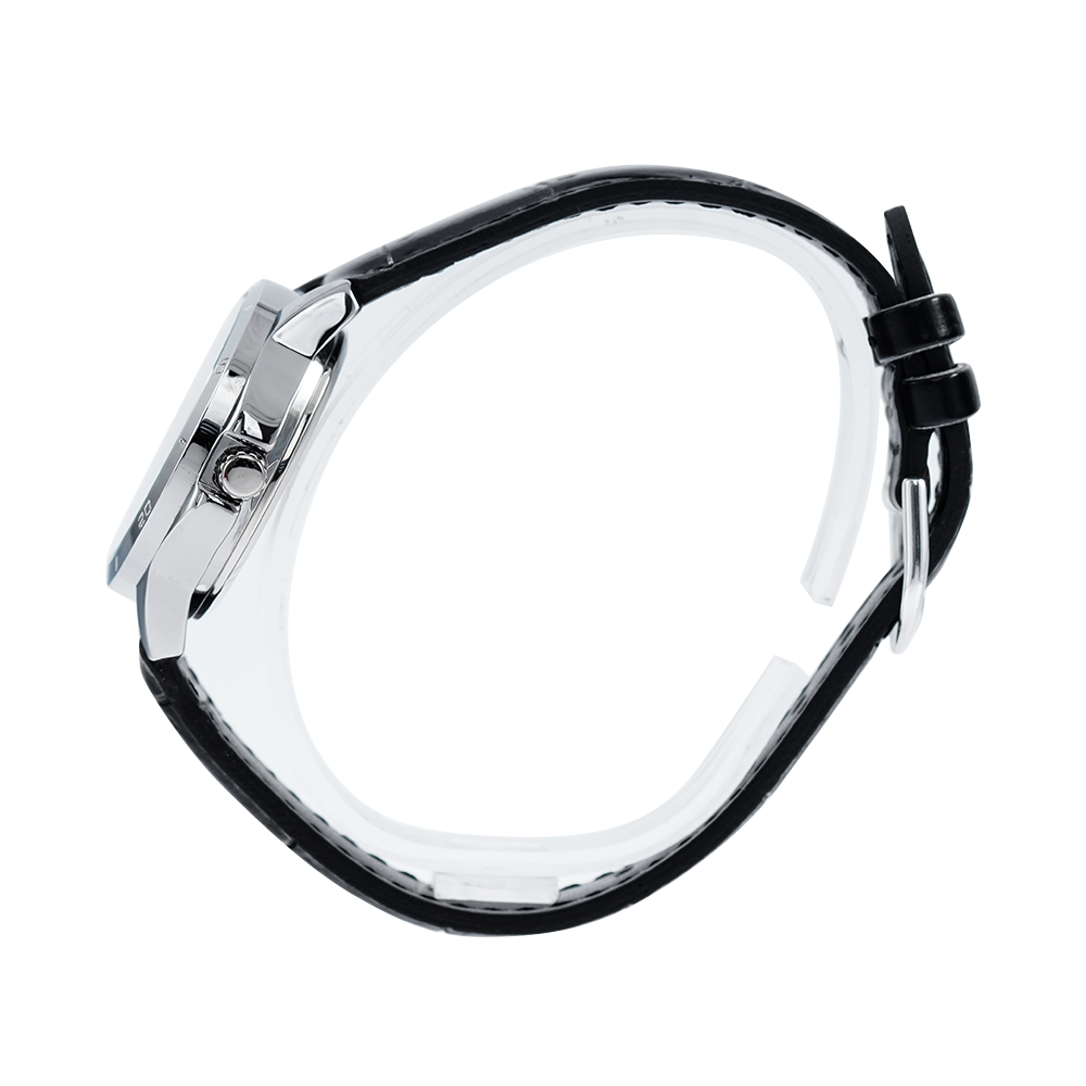 Jam Tangan Casio General LTP-V004L-7A Women Silver Dial Black Leather Band