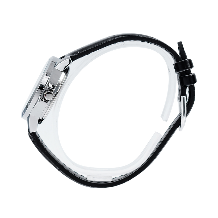 Jam Tangan Casio General LTP-V004L-7A Women Silver Dial Black Leather Band