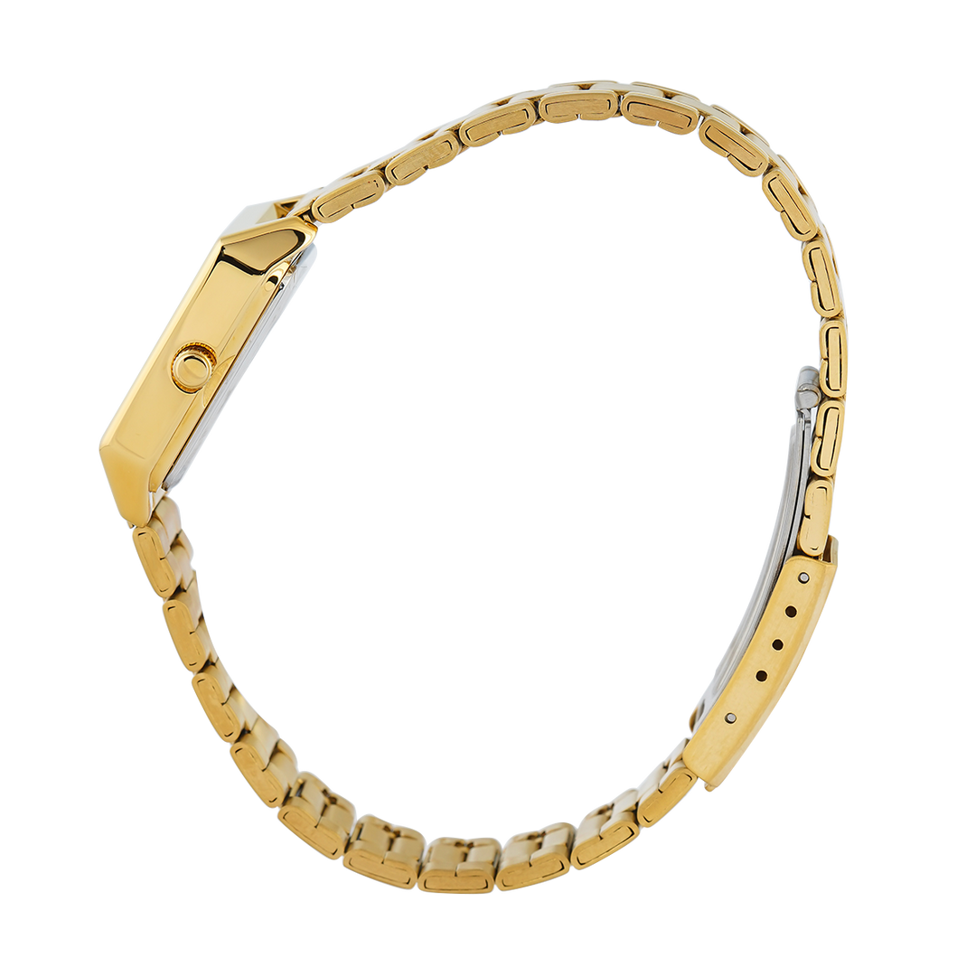 Jam Tangan Casio General LTP-V007G-9E Tank Women Gold Dial Gold Stainless Steel Band