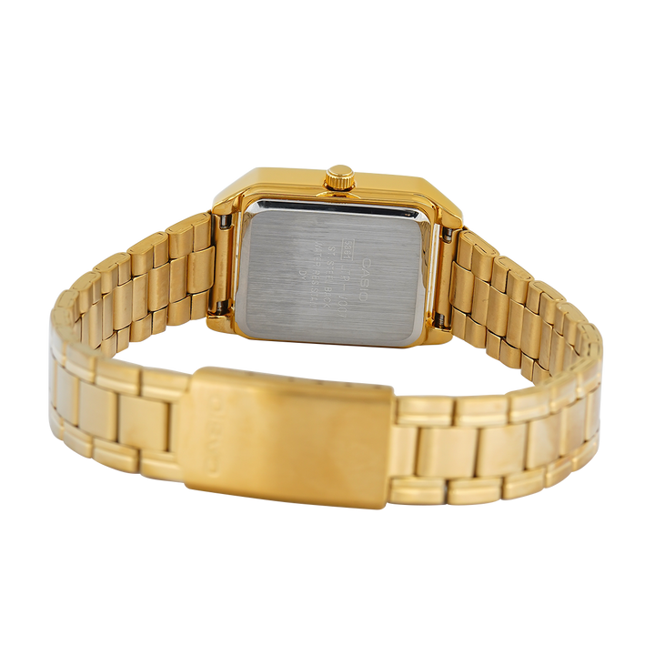 Jam Tangan Casio General LTP-V007G-9E Tank Women Gold Dial Gold Stainless Steel Band