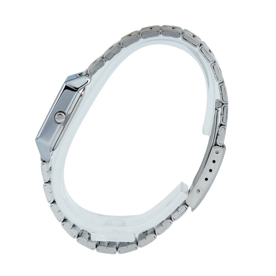 Jam Tangan Casio General LTP-V007SG-9B Tank Women Gold Dial Dual Tone Stainless Steel Band