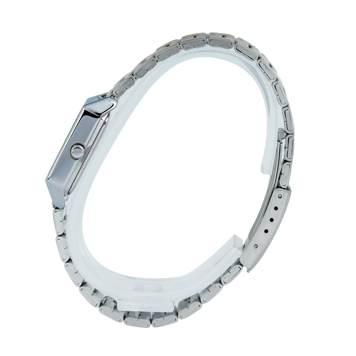 Jam Tangan Casio General LTP-V007SG-9B Tank Women Gold Dial Dual Tone Stainless Steel Band