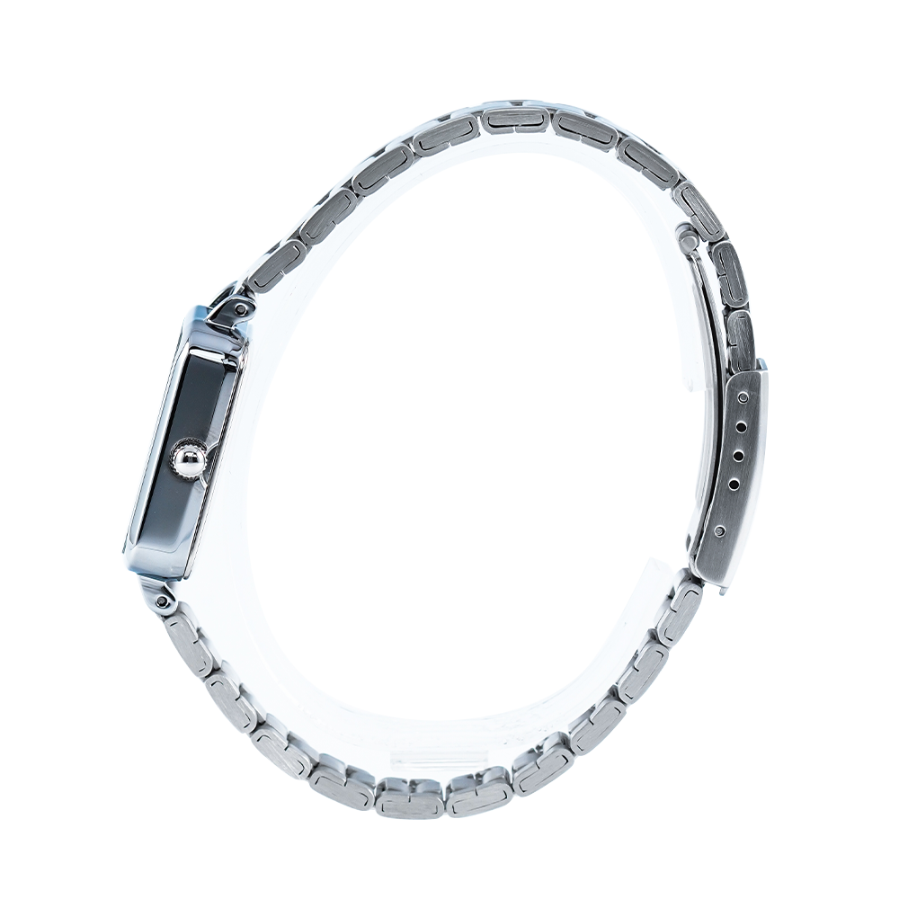 Jam Tangan Casio Standard LTP-V009D-1E Women Black Dial Stainless Steel Band