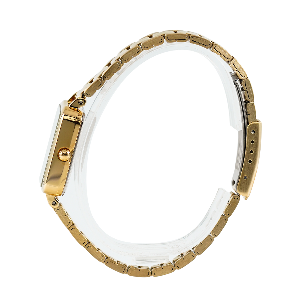 Jam Tangan Casio Standard LTP-V009G-7E Women Silver Dial Gold Stainless Steel Band