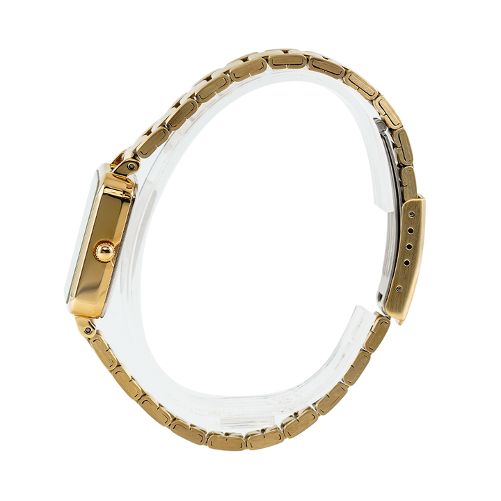 Jam Tangan Casio Standard LTP-V009G-7E Women Silver Dial Gold Stainless Steel Band