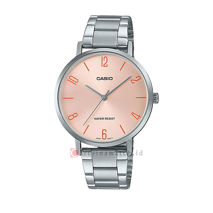 Jam Tangan Casio LTP-VT01D-4B2 Women Rose Gold Dial Stainless Steel Band