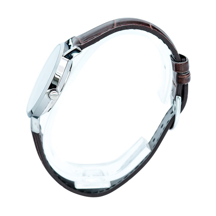 Jam Tangan Casio Standard LTP-VT01L-2B Women Blue Dial Brown Leather Band