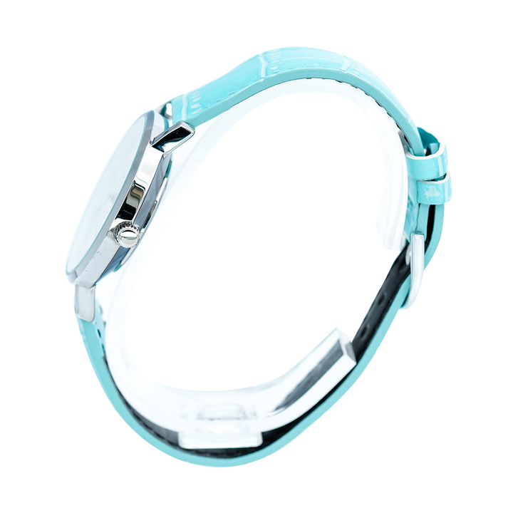 Jam Tangan Casio Standard LTP-VT01L-7B3 Women Silver Dial Blue Leather Band