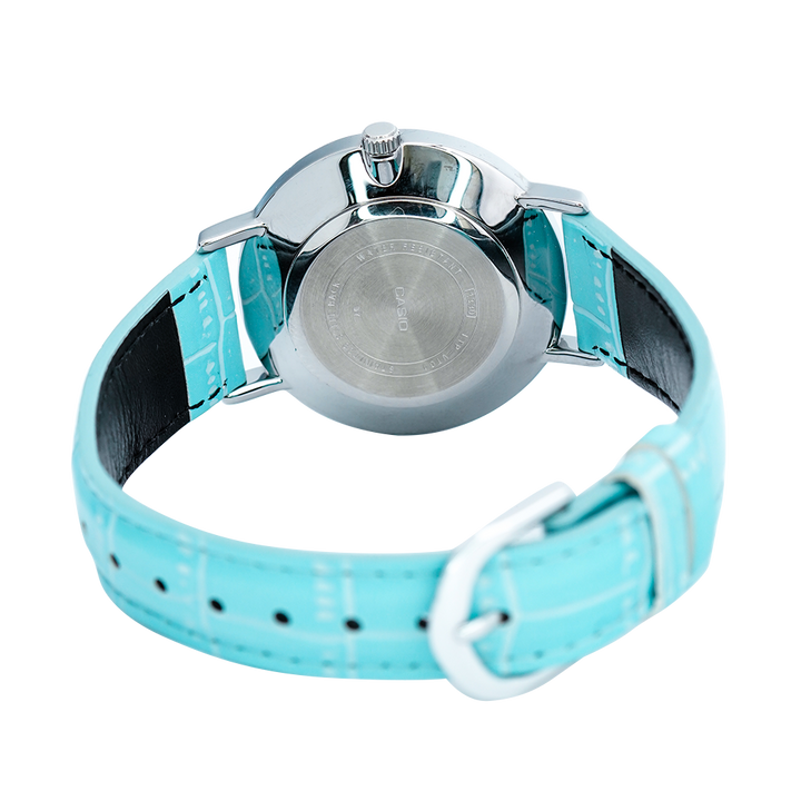 Jam Tangan Casio Standard LTP-VT01L-7B3 Women Silver Dial Blue Leather Band