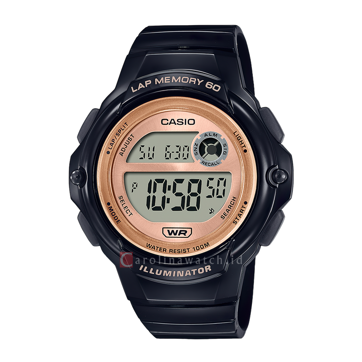 Jam Tangan Casio LWS-1200H-1A Women Digital Dial Black Resin Band