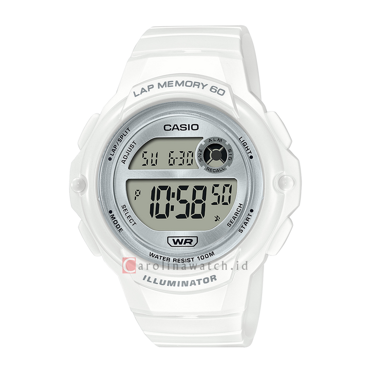 Jam Tangan Casio LWS-1200H-7A1 Women Digital Dial White Resin Band
