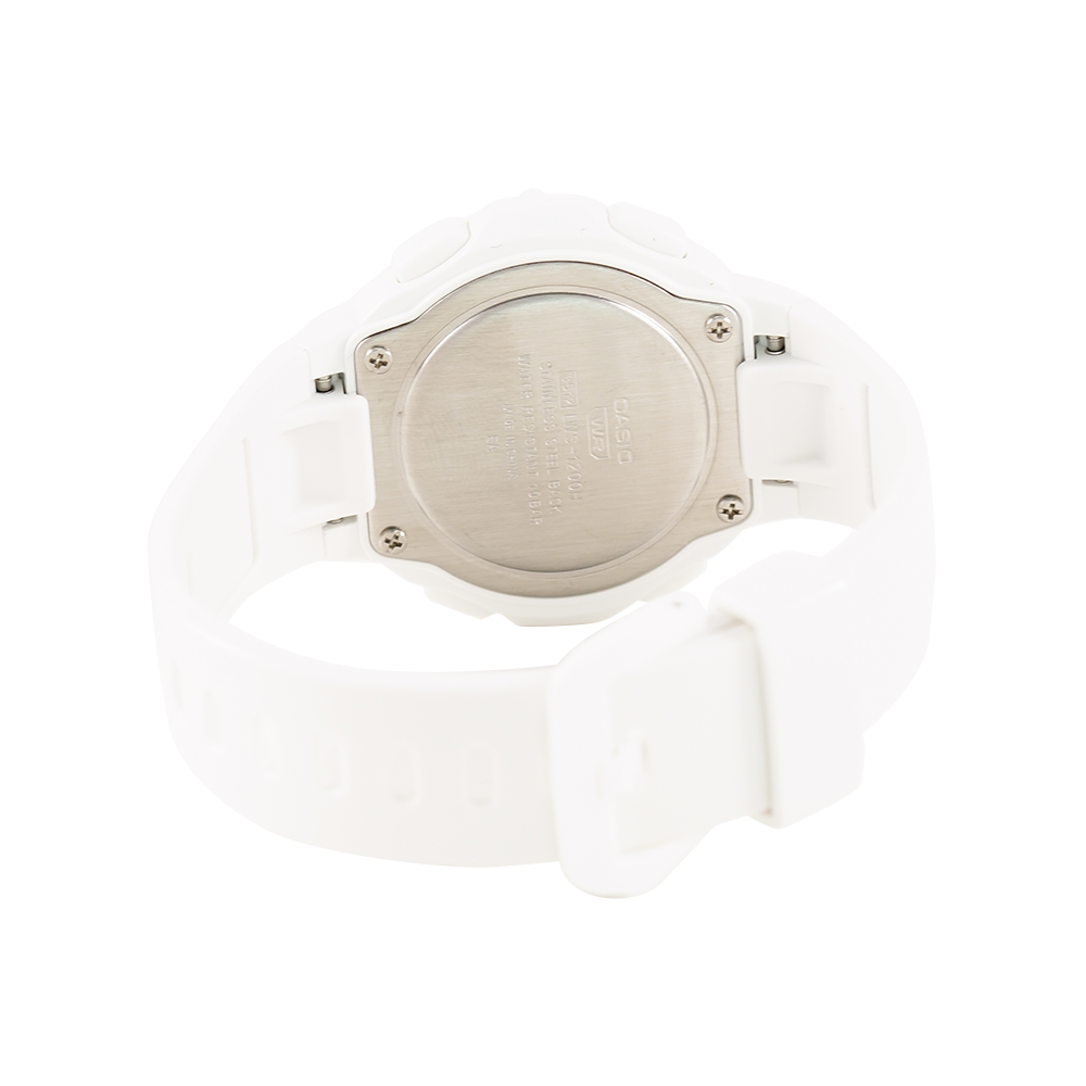 Jam Tangan Casio LWS-1200H-7A1 Women Digital Dial White Resin Band