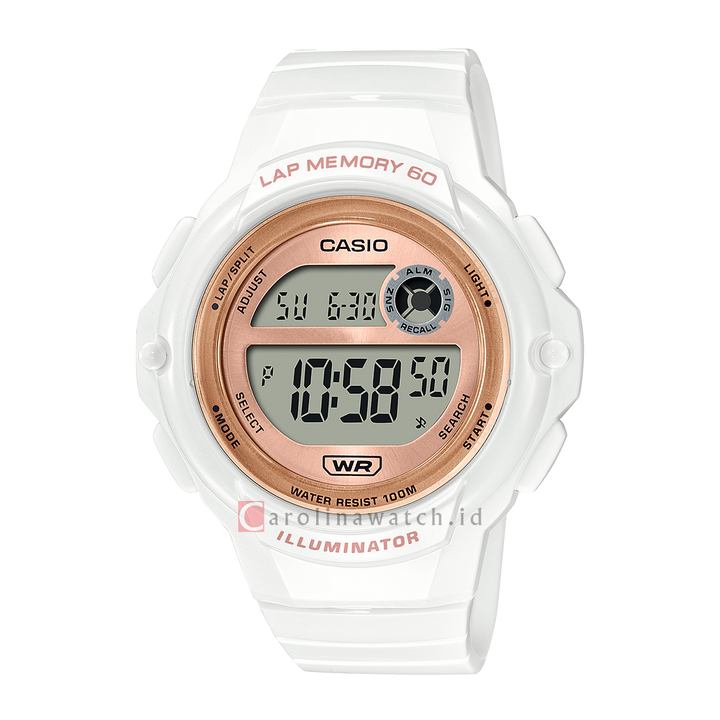 Jam Tangan Casio LWS-1200H-7A2 Women Digital Dial White Resin Band