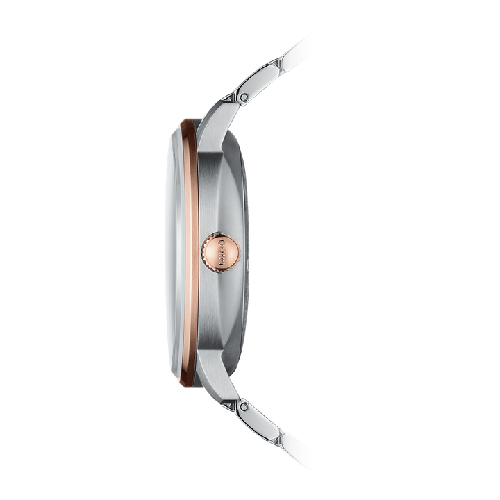 Jam Tangan MIDO Commander M0214312203100 Chronometer Men Silver Dial Dual Tone Stainless Steel Strap