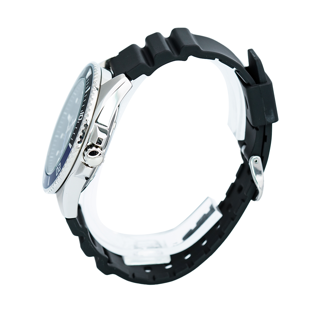 Jam Tangan Casio MDV-107-1A2 Men Black Dial Black Resin Band