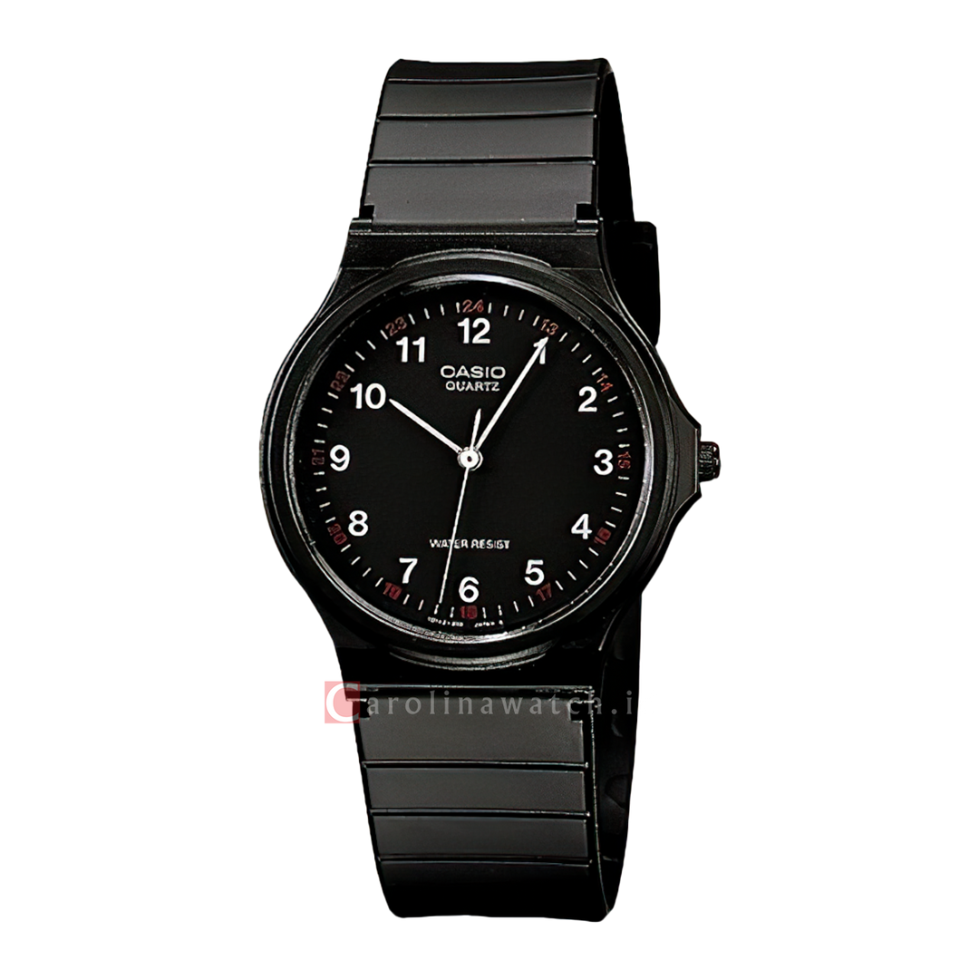 Jam Tangan Casio General MQ-24-1B Men Classic Black Dial Black Rubber Strap