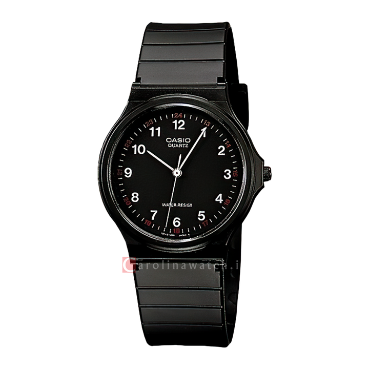 Jam Tangan Casio General MQ-24-1B Men Classic Black Dial Black Rubber Strap