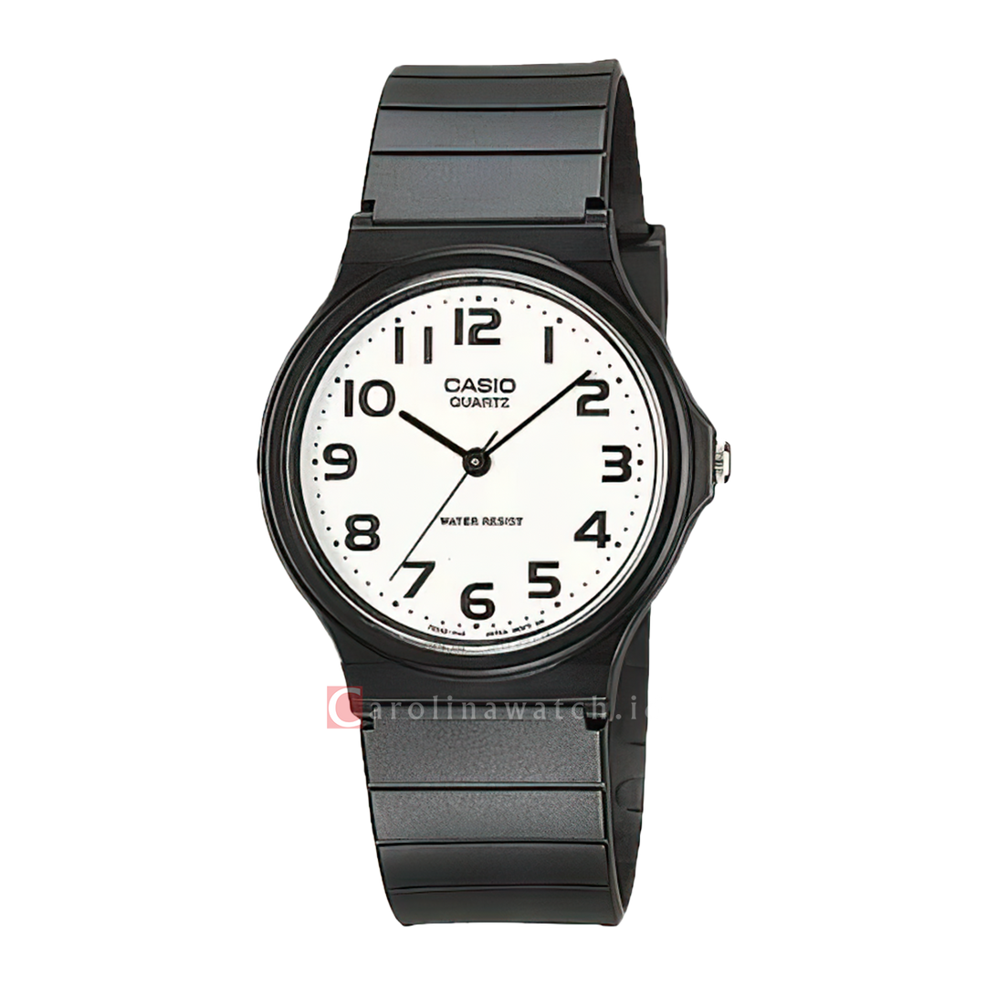 Jam Tangan Casio Standard MQ-24-7B2 Unisex White Dial Black Resin Band