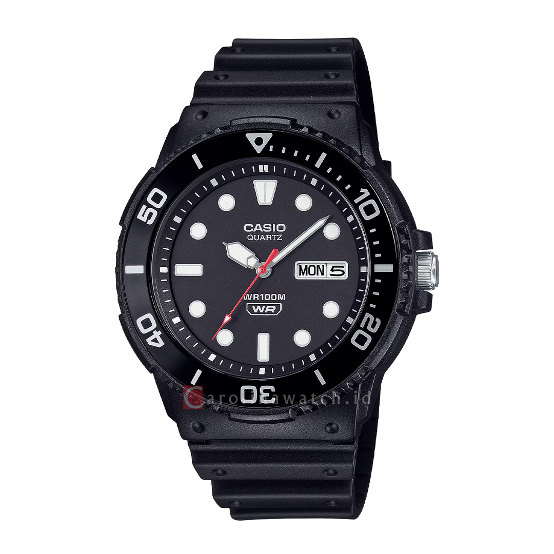 Jam Tangan Casio Standard MRW-230H-1E1 Men Black Dial Black Resin Band