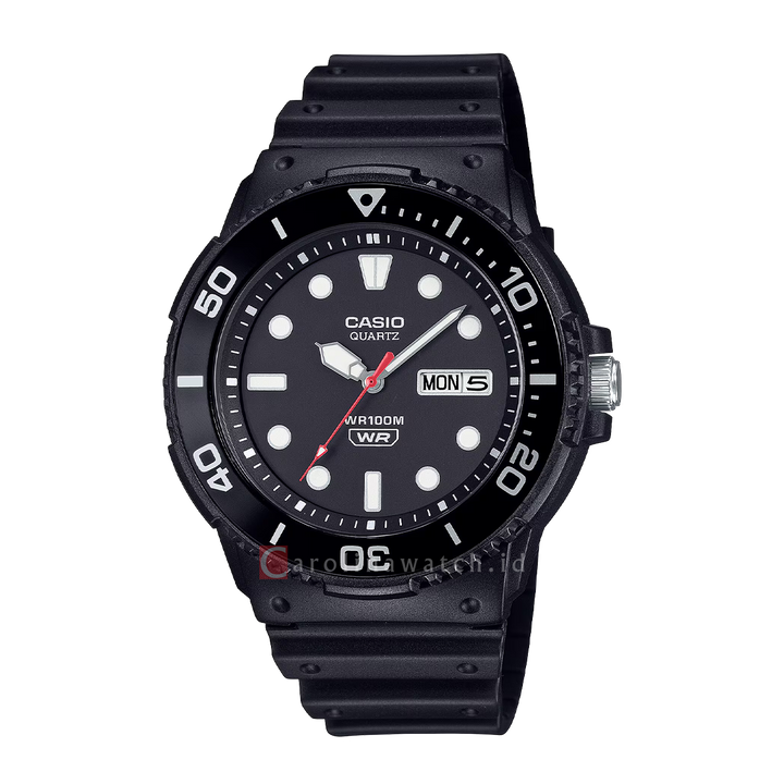 Jam Tangan Casio Standard MRW-230H-1E1 Men Black Dial Black Resin Band