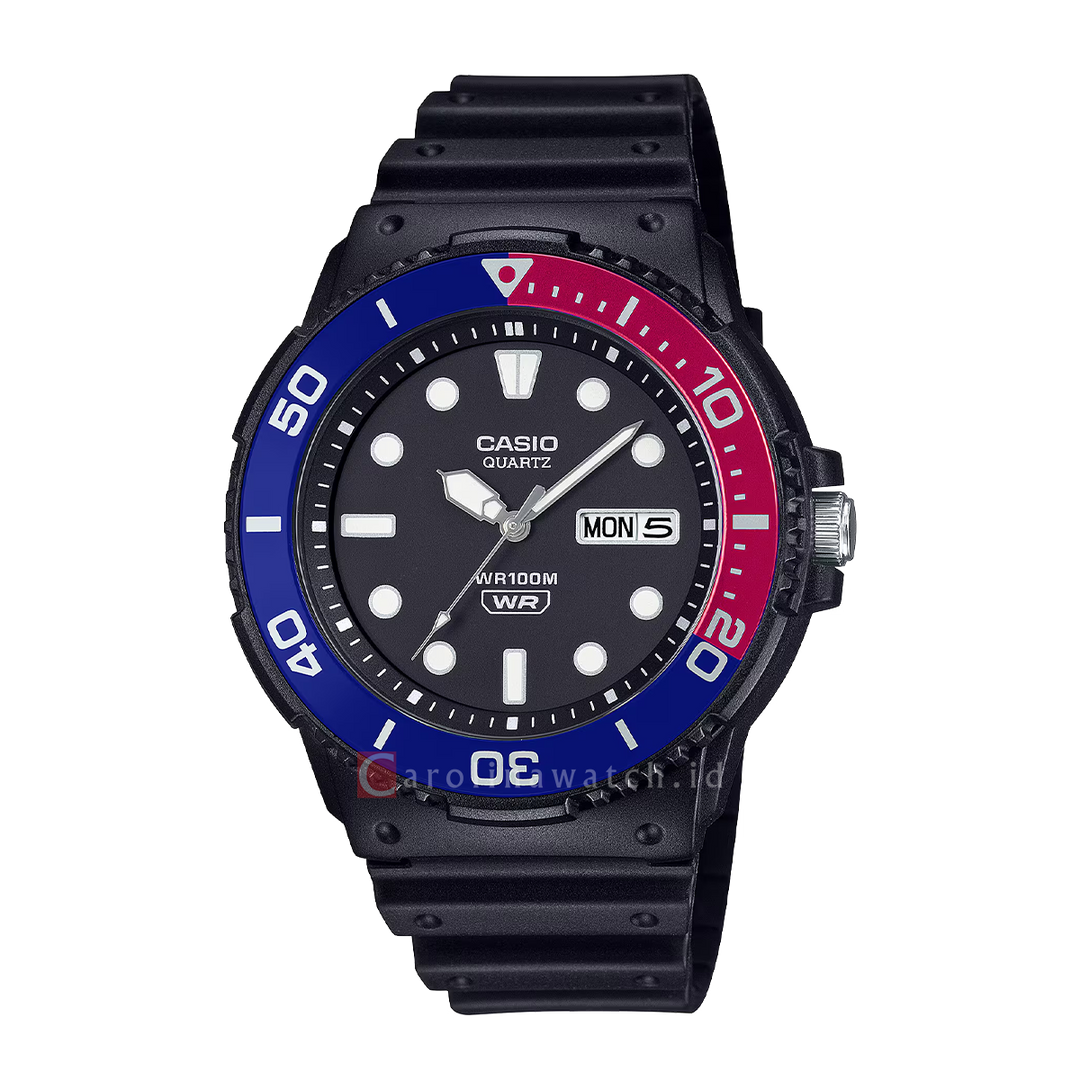 Jam Tangan Casio Standard MRW-230H-1E2 Men Black Dial Black Resin Band