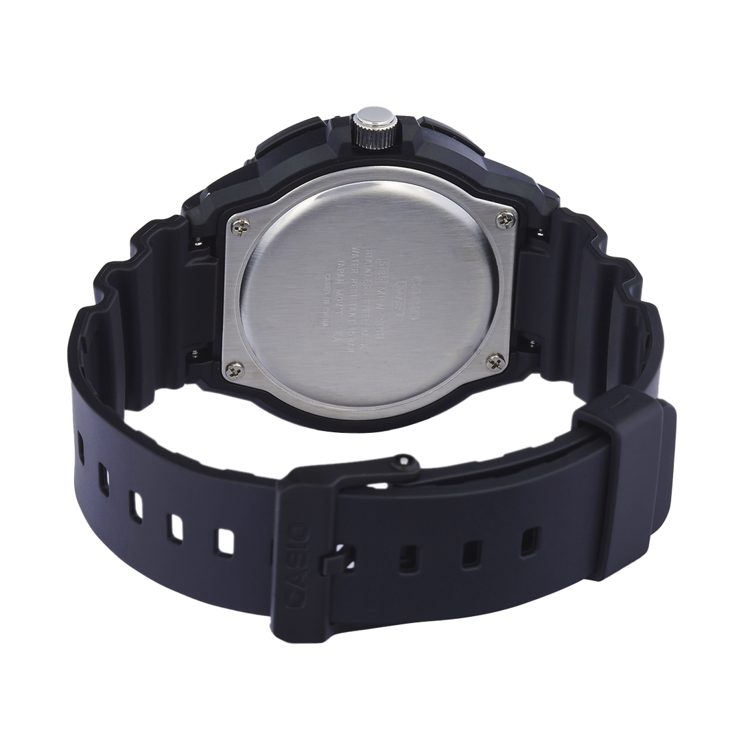 Jam Tangan Casio Standard MRW-230H-1E3 Men Black Dial Black Resin Band
