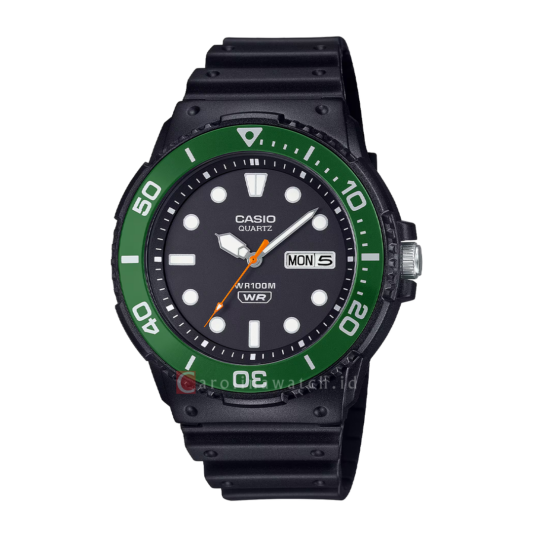Jam Tangan Casio Standard MRW-230H-1E3 Men Black Dial Black Resin Band