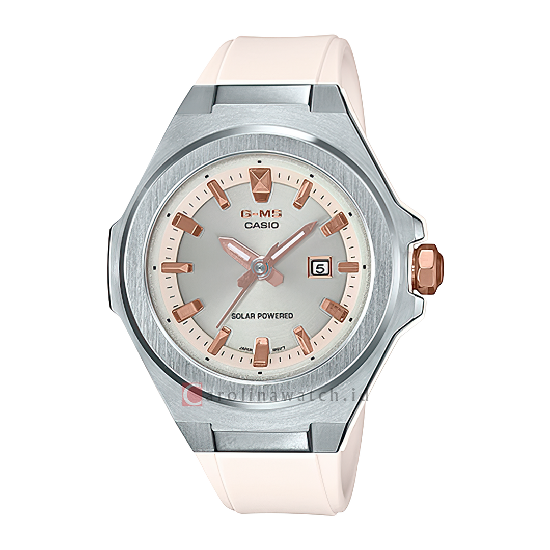 Jam Tangan Casio Baby-G MSG-S500-7A Women Silver Dial White Resin Band