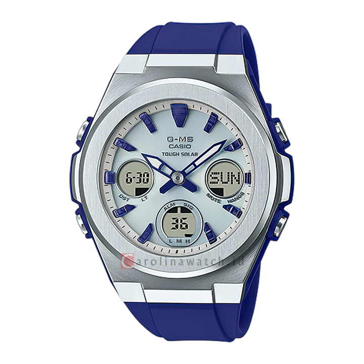Jam Tangan Casio Baby-G MSG-S600-2A Women Silver Dial Blue Resin Band