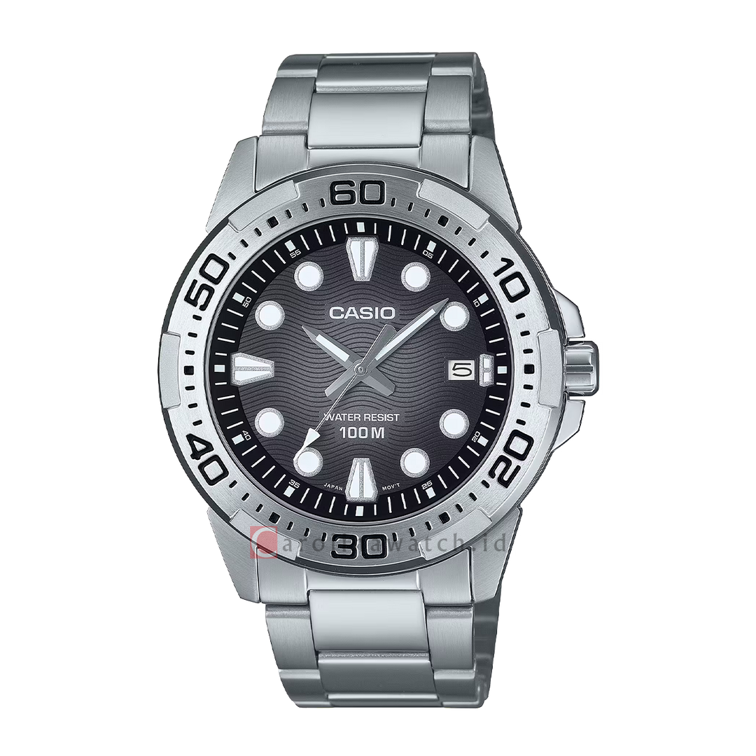 Jam Tangan Casio Standard MTD-140D-1A Men Analog Dial Stainless Steel Band