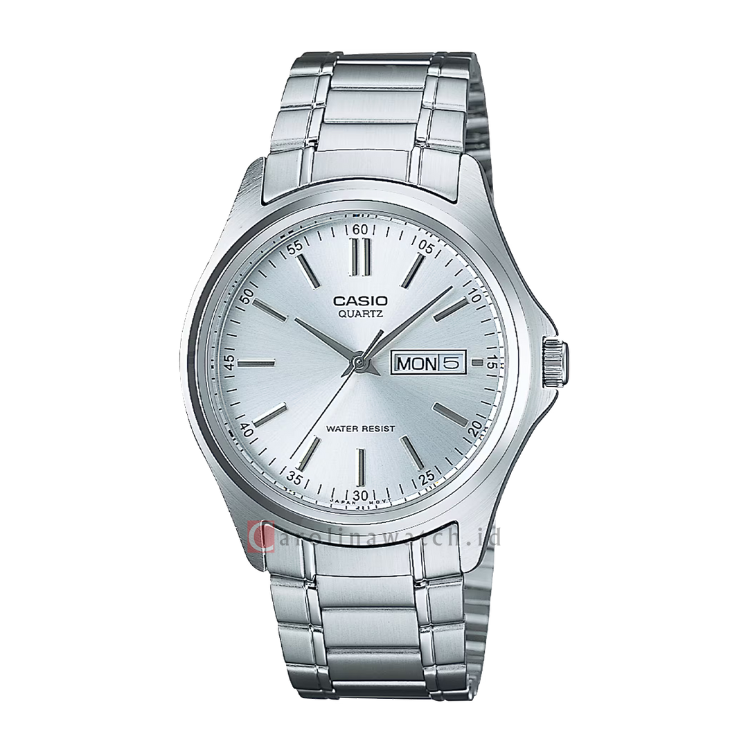 Jam Tangan Casio MTP-1239D-7A Men Silver Dial Stainless Steel Band
