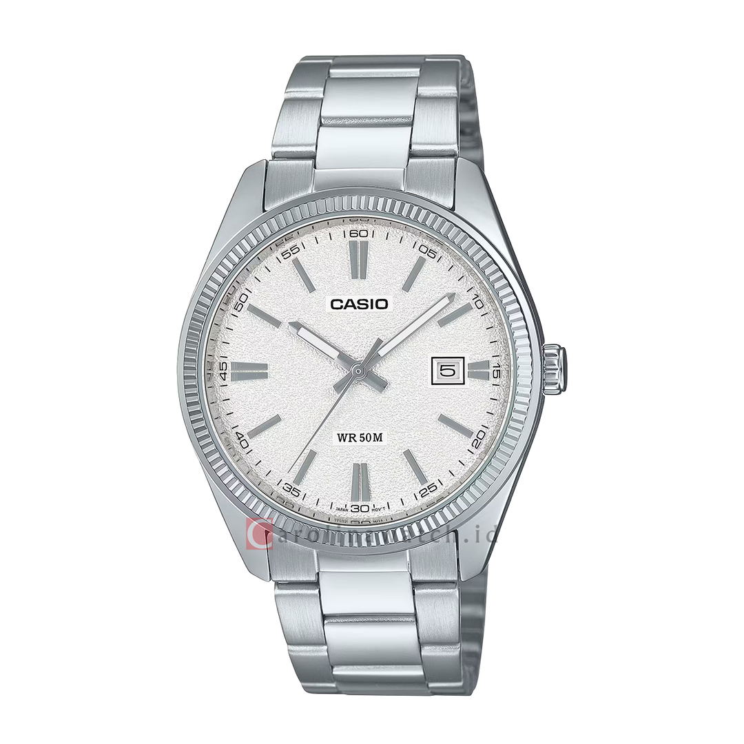 Jam Tangan Casio Standard MTP-1302DA-7A Men Matte Dial with Textured Finish Stainless Steel Band