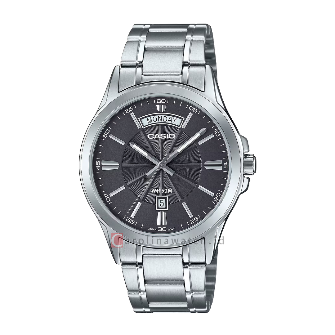 Jam Tangan Casio Standard MTP-1381D-8A Men Black Dial Stainless Steel Band