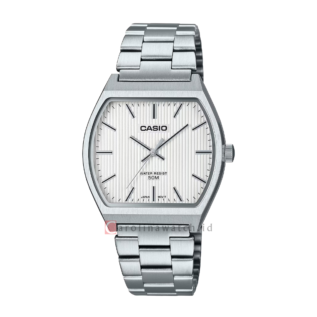Jam Tangan Casio Standard MTP-B140D-7A Men White Dial Stainless Steel Band
