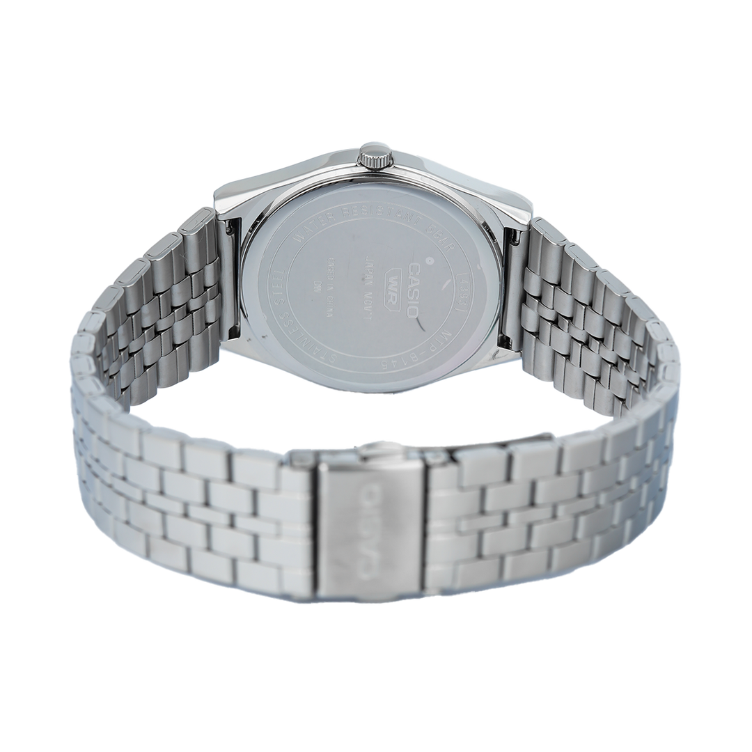 Jam Tangan Casio General MTP-B145D-2A2 Men Steel Blue Dial Stainless Steel Band