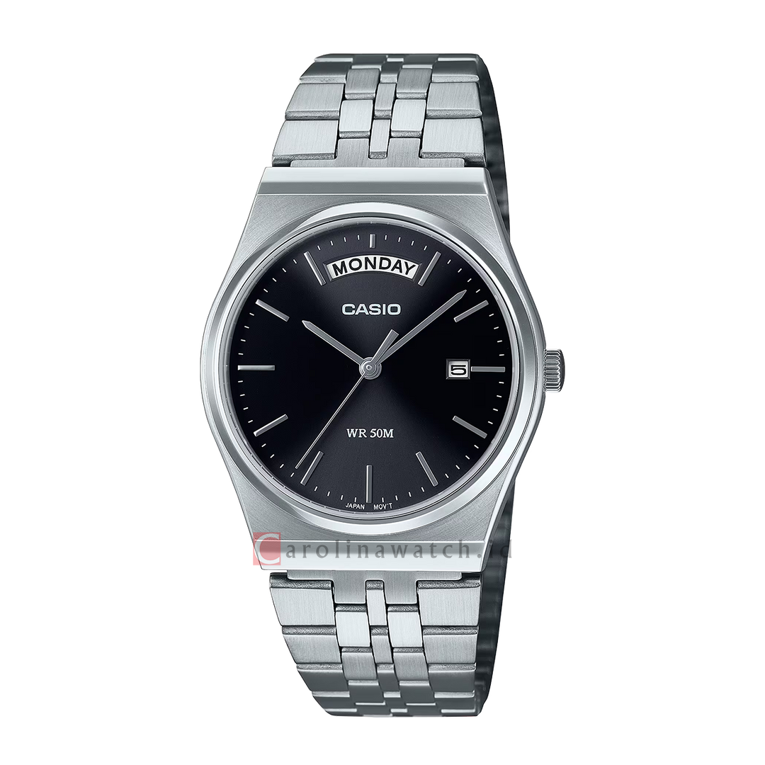 Jam Tangan Casio Standard MTP-B146D-1A Men Black Dial Stainless Steel Band