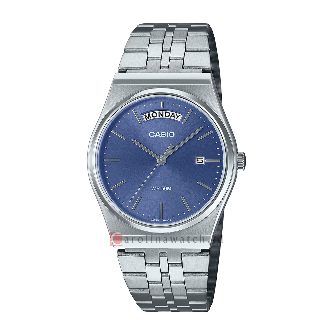 Jam Tangan Casio Standard MTP-B146D-2A Men Purple Dial Stainless Steel Band