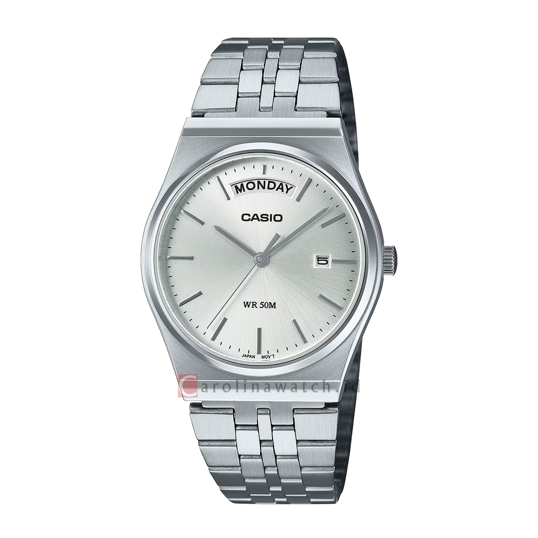 Jam Tangan Casio Standard MTP-B146D-7A Men Silver Dial Stainless Steel Band