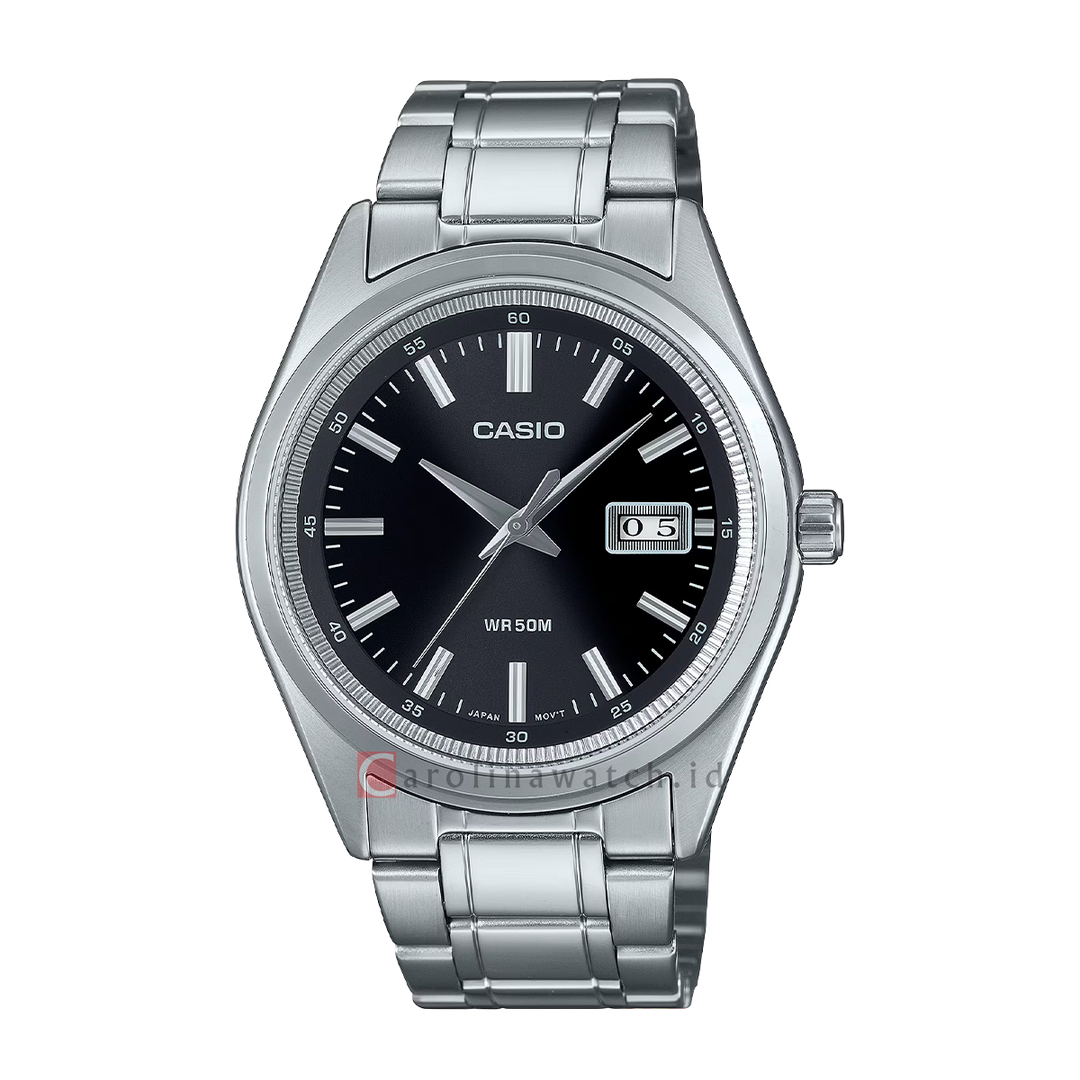 Jam Tangan Casio Standard MTP-B180D-1A1 Men Black Dial Stainless Steel Band