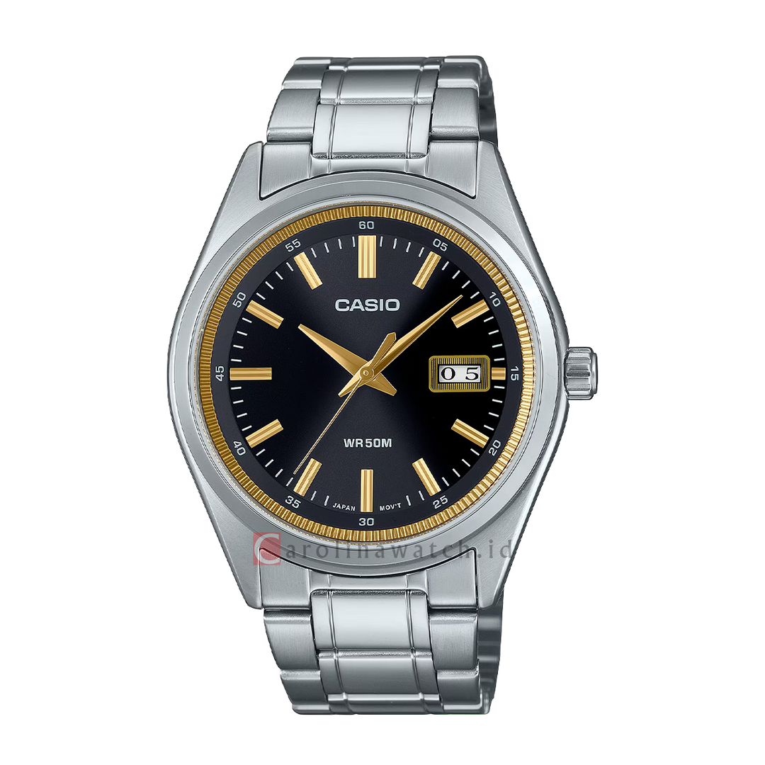 Jam Tangan Casio Standard MTP-B180D-1A2 Men Black Dial Stainless Steel Band