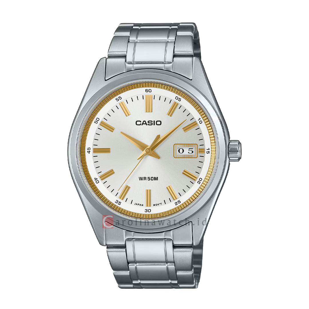 Jam Tangan Casio Standard MTP-B180D-7A Men Silver Dial Stainless Steel Band