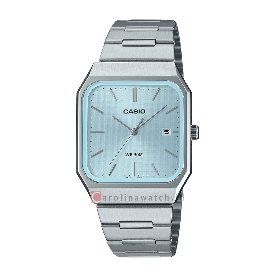 Jam Tangan Casio Standard MTP-B185D-2A2 Men Blue Dial Stainless Steel Band