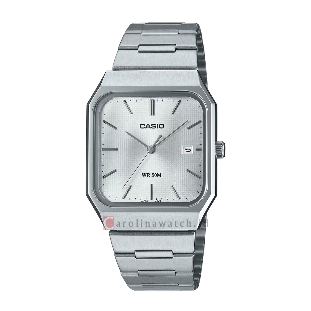 Jam Tangan Casio Standard MTP-B185D-7A Men Silver Dial Stainless Steel Band