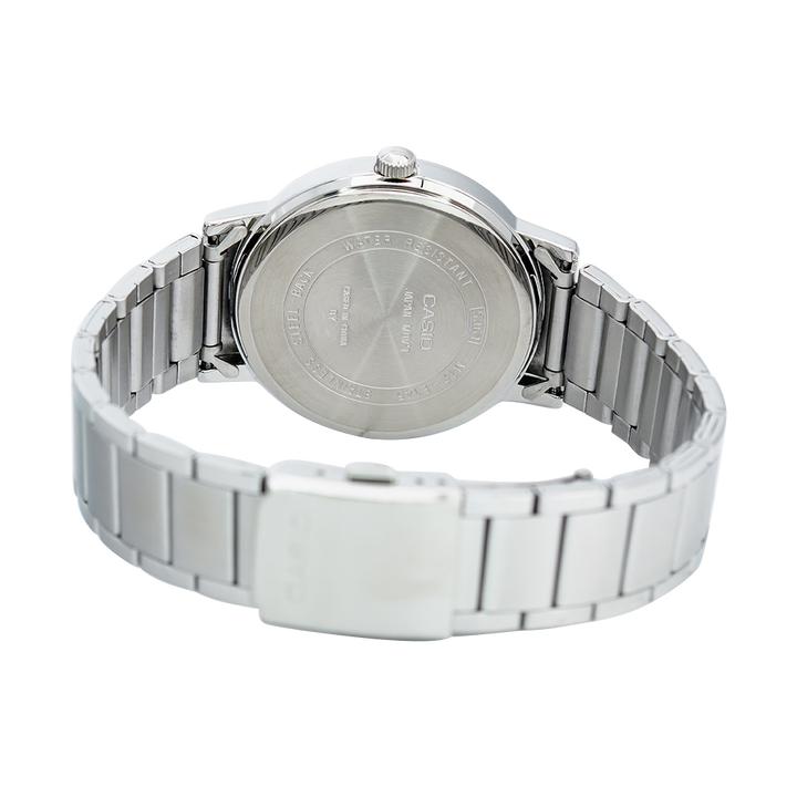 Jam Tangan Casio General MTP-E145D-1B Enticer Men Black Dial Stainless Steel Band