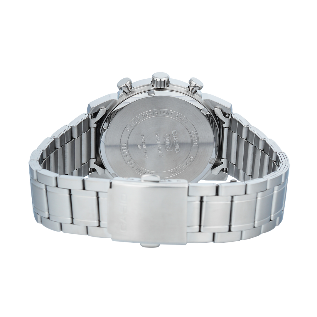 Jam Tangan Casio Standard MTP-E510D-1A1 Men Black Dial Stainless Steel Band