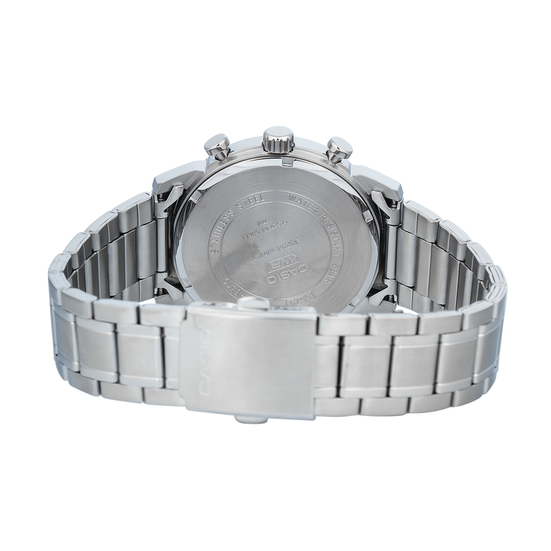 Jam Tangan Casio Standard MTP-E510D-1A2 Men Black Dial Stainless Steel Band