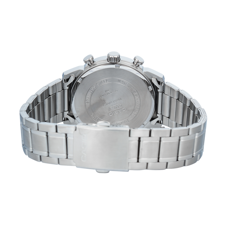 Jam Tangan Casio Standard MTP-E510D-1A2 Men Black Dial Stainless Steel Band